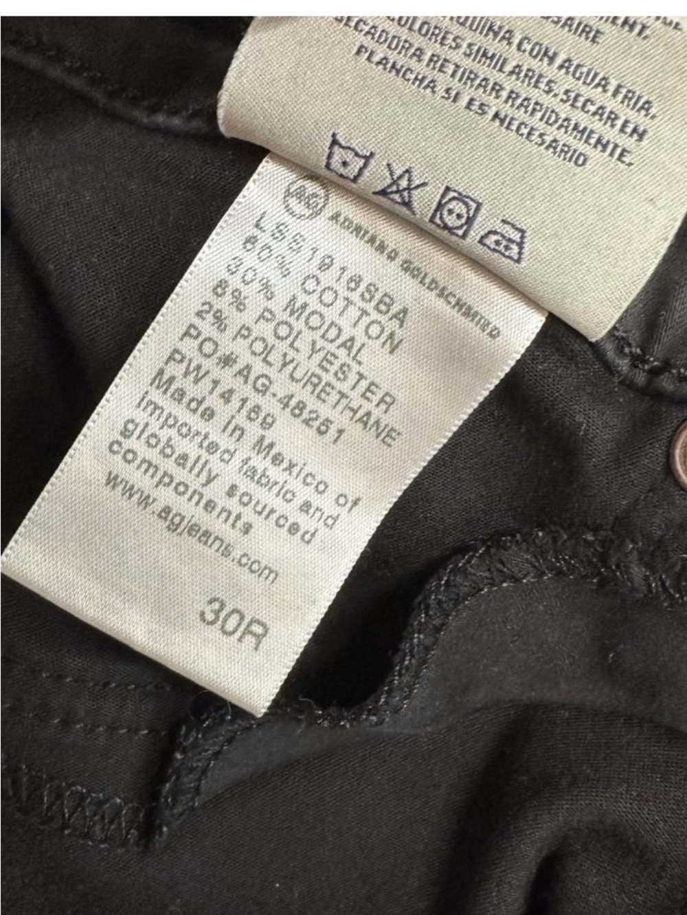 AG Anthropologie The High Rise Abbey Ankle Jeans Black Size 30R - Picture 6 of 11